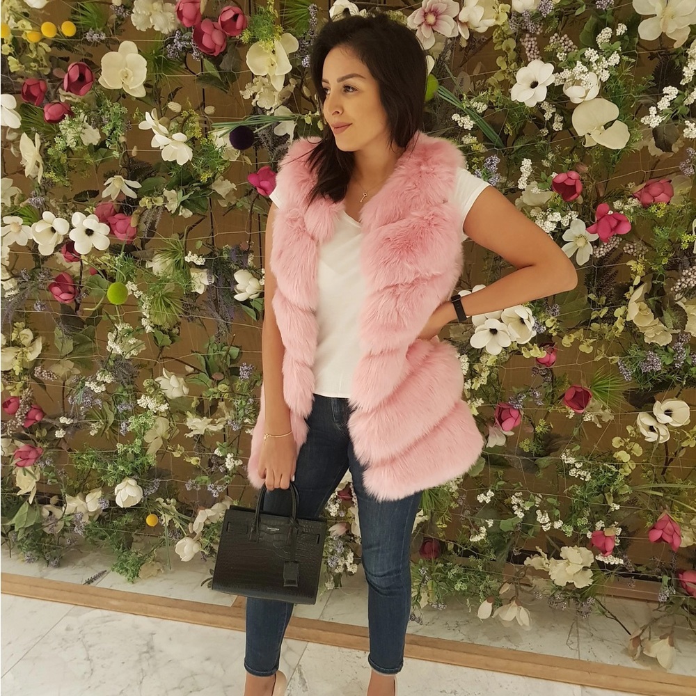 New Pink Faux Fur Vest